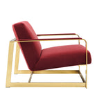 Modway - Seg Performance Velvet Chaise d’accent - Bordeaux doré-Cadre en acier inoxydable