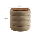Modway - Mezzo Manche Performance Velvet Ottoman de stockage - Taupe-Tissu résistant aux taches