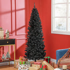 HOMCOM - Sapin de Noël artificiel de 6 pi avec ouverture automatique - Noir-Les branches s'ouvrent automatiquement pour faciliter l'assemblage 