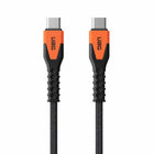 UAG - Câble Charge/Sync Robuste Kevlar USB-C USB-C 5p, Noir/Orange-Prend en charge une vitesse de charge de 30 watts et un transfert de données à 480 Mbps