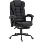 Vinsetto - Fauteuil de massage vibrant à 7 points avec repose-pieds et roulettes pivotantes - noir-7 points de massage par vibration pour détendre votre corps