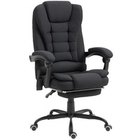 Vinsetto - Fauteuil de massage vibrant à 7 points avec repose-pieds et roulettes pivotantes - noir-7 points de massage par vibration pour détendre votre corps