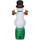 GEMMY - Bonhomme de neige gonflable de Noël sur boîte cadeau - 211 cm-Se dégonfle pour un rangement facile