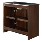 Modway - Appia 36" Vanette de salle de bain - Noir noyer-Tablette réglable