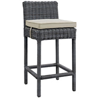 Modway - Summon Terrasse extérieure Tabouret de bar Sunbrella  - Toile ancienne beige-Tissu Sunbrella durable