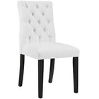 Modway - Duchess Bouton touffé Cuir végane Chaise à manger - Blanc-Chaise de salle à manger à touffes boutonnées
