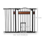 PawHut - 29,1''-41,3'' Barrière Extra Large pour Chien avec Porte pour Chat pour Portes - Noir-Lorsque l’angle d’ouverture est inférieur à 90°, la porte se referme automatiquement