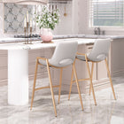 Zuo - Desi Tabouret de comptoir - Blanc/Or - Ensemble de 2-Dimensions: 20,7 po L x 20,3 po L x 35,6 po H