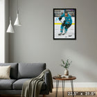 Joe Thornton San Jose Sharks - Toile encadree - 22" x 31"-Prêt à accrocher - livré entièrement assemblé