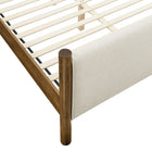 Modway - Maven Taille reine Tissu tapis Lit de plateforme, Noyer d’ivoire-Capacité de poids : 794 lb.