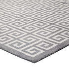 Modway - Freydis Clé grecque Tapis de comédie 8 pi l x 10 pi L - Blanc et gris clair-Dessous du tissu de jute adhéré