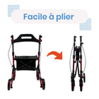 Journey - Déambulateur de mobilité Breeze Rollator - bleu-Le siège rembourré très large offre un endroit confortable pour se reposer pendant les déplacements
