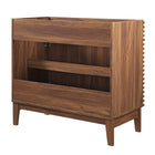 Modway - Render 36" Armoire à coiffeuse de salle de bain - Noyer-Portes à fermeture douce