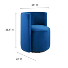 Modway - Della Performance Velvet Tissu Chaise pivotante - Marine-Revêtement en velours de performance