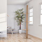 PawHut - Arbre à chat du sol au plafond 100 po avec 3 perchoirs - brun clair-Sa couleur neutre s’adapte à tous les décors 