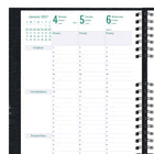 Blueline - 2027 agenda hebdomadaire/mensuel Timanager CoilPro 13 mois 7 jours Blueline – 11 po x 8 1/2 po – noir-Coins détachables