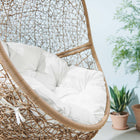 Modway - Encase Terrasse extérieure Rotin Chaise à balançoire - Blanc cappuccino-Housses de coussin imperméables