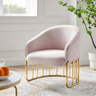 Modway - Legacy Performance Velvet Fauteuil - Rose-Revêtement en velours de performance