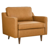 Modway - Impart Cuir authentique Fauteuil - Tan-Fauteuil moderne