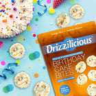 Drizzilicious - Mini galettes de riz Drizzilicious - Gâteau d’anniversaire - 113 g-Paquet individuel de 4 oz (113 g)