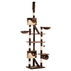 PawHut - Arbre à chat géant 94 po-102 po, tour haute jusqu’au plafond, marron-Hauteur réglable (94,5 po à 102,4 po) pour la sécurité 
