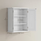 HOMCOM - Armoire à pharmacie avec étagère réglable et 2 portes - blanc-Structure en MDF avec surface peinte garantissant durabilité et facilité d’entretien