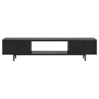 Hudson&Canal - Meuble TV Lucien pour téléviseurs jusqu'à 78" - Grain noir-Un design contemporain moderne peut accueillir des téléviseurs jusqu'à 78 pouces pour votre espace de divertissement