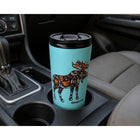 Oscardo - Tasse de voyage avec motif artistique autochtone Orignal de John Rombough-Acier inoxydable à double paroi - Tasse de voyage durable de 330 ml (11,2 oz) avec isolation à double paroi qui garde les boissons chaudes jusqu’à 5 heures et froides jusqu’à 12 heures