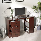 HOMCOM - Bureau d'ordinateur avec rangement - 47,25 po L x 19,25 po l x 28,25 po H - noyer-Avec son aspect moderne et épuré, ce bureau est parfait pour les dortoirs ou les bureaux à domicile 