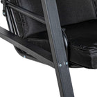Outsunny - Chaise balançoire d’extérieur couverte 2 places avec coussin amovible et auvent inclinable, noir-2 coussins épais rembourrés et faciles d’entretien pour plus de confort et de soutien
