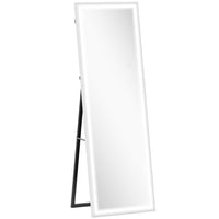 HOMCOM - Miroir pleine longueur à éclairage led 3 couleurs - 21 po l x 64 po H - blanc-Grand miroir de 64 po x 21 po (162,5 x 53,3 cm) offrant une vue complète de la tête aux pieds 