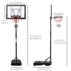 Soozier – Panier et support de basketball de 5 à 7 pi-Hauteur réglable de 61 po à 82,75 po pour s'adapter à différents joueurs
