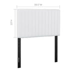 Modway - Keira Imitation cuir Tête de lit jumelée, Blanc-Touffage vertical de canaux rayés