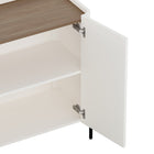 Manhattan Comfort - Ensemble de 2 meubles modernes Abbey : armoire d’appoint et bibliothèque - érable et blanc cassé-Conception de plateau supérieur ajoutant fonctionnalité et sophistication à ce produit