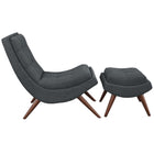 Modway - Ramp Tissu rembourré Ensemble de chaise longue - Gris-Amorti mousseux dense