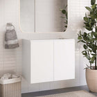 Modway - Bryn Fixation murale de 30" Vanité de salle de bain (lavabo non inclus) - Blanc-Portes à fermeture douce