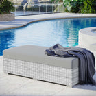 Modway - Convene Terrasse extérieure Ottoman rectangulaire in Gris clair-Cadre en aluminium revêtu en poudre