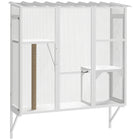 PawHut - Catio extérieur pour fenêtre pour 2 à 3 grands chats - blanc - 63,8 po L x 19,7 po l x 60,6 po H-Les fenêtres extensibles améliorent l’espace extérieur et l’interaction naturelle pour les chats 