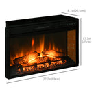 HOMCOM - Insert de foyer électrique 27 po avec télécommande, noir-Le radiateur de 1400 W permet une capacité de couverture jusqu'à 323 ft² 