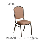 Flash Furniture – Chaise banquet empil Hercules, dos couronne, tissu diamant doré, siège 2,5 po, struct. dorée, 4/pqt-Cadre en acier de calibre 16