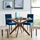 Modway - Crossroads Rond 47 po Bois Table à manger, Noyer-Hévéa et MDF
