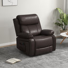 HOMCOM - Fauteuil inclinable manuel avec massage par vibration - brun-Passez de la position verticale à n’importe quel angle (jusqu’à 150°), avec un repose-pieds contrôlé par la poignée 