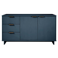 Manhattan Comfort - Buffet moderne Granville 140 cm - Bleu Minuit-Moderne-contemporain avec une touche de glamour - Buffet pour salle à manger et salon