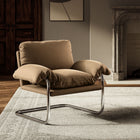 Modway - Ansel Performance Velvet Chaise d’accent - Taupe-Siège rembourré fixe