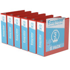 Davis Group Super offre Easyview, Reliure View à anneaux ronds 3 po, personnalisable, paquet de 6 - Rouge-3 Reliure À Anneaux