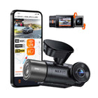 Vantrue - Caméra double N2X pour tableau de bord avant et intérieur avec carte SD de 64 Go-Objectifs grand angle offrant une vue avant 158° et une vue habitacle 165° pour une couverture de sécurité étendue