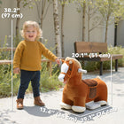 Qaba - Ride-On toy, cheval électrique à batterie 6v - marron-Roues en PU silencieuses qui protègent vos sols, idéales pour jouer à l’intérieur en hiver 