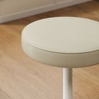 Modway - Lippa Cuir végane Tabouret rond - Pierre-Finition blanche brillante
