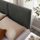 Modway - Lindee Tissu Boucle Tête de lit Queen, Slate-Tissu boucle Tissu Rembourrage