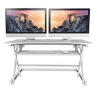 Rocelco - Support de bureau haut de gamme DADR-40 à hauteur réglable - 40 po - avec portée verticale allongée - Blanc-Supporte jusqu'à 60 lb